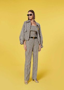 TARA JARMON Pantalon Vichy Noir Peter Online