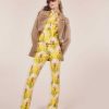 TARA JARMON Pantalon Imprime Fleurs Jaunes Paivan Wholesale