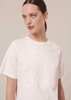 TARA JARMON T-Shirt Trefle Jersey Blanc Hot