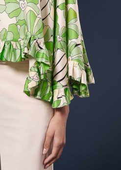 TARA JARMON Cape A Imprime Floral Vert Verone Online