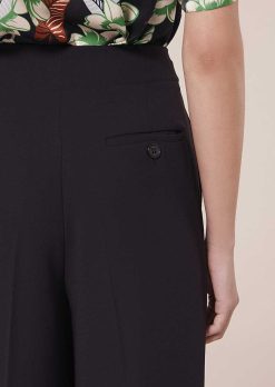 TARA JARMON Pantalon En Crepe Bleu Nuit Parigi Wholesale