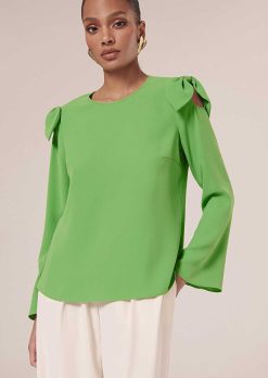 TARA JARMON Haut Crepe Vert Tournesol New