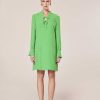 TARA JARMON Robe En Crepe Vert Radiance Hot