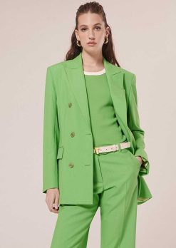 TARA JARMON Veste De Costume En Laine Froide Vert Viola New