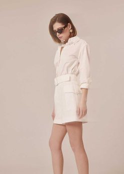 TARA JARMON Short Sylviane En Coton Blanc Best