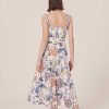 TARA JARMON Robe En Popeline Imprimee Florale Bleue Raquelina Online