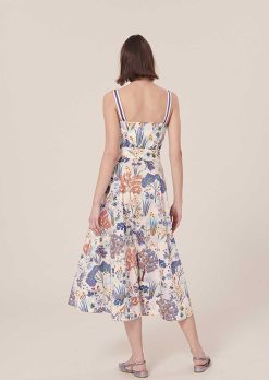 TARA JARMON Robe En Popeline Imprimee Florale Bleue Raquelina Online