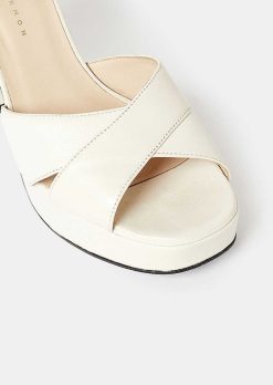 TARA JARMON Chaussures Kourtney En Cuir Lisse Ecru Best