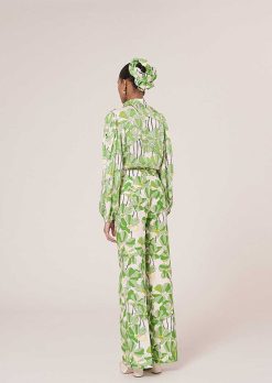 TARA JARMON Pantalon Imprime Floral Vert Primavera Clearance