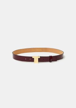 TARA JARMON Ceinture 8 Bis En Cuir Bordeaux Online