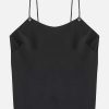 TARA JARMON Debardeur Fluide En Satin Noir Tess Wholesale