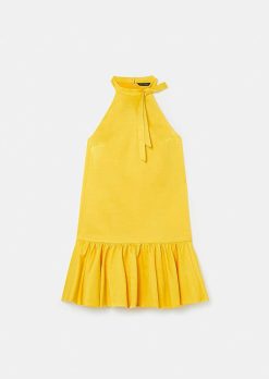 TARA JARMON Robe Riviera En Satin Jaune New