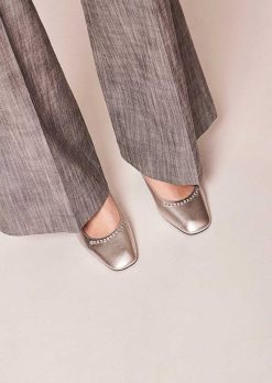TARA JARMON Chaussures En Cuir Argentees Katrina Online