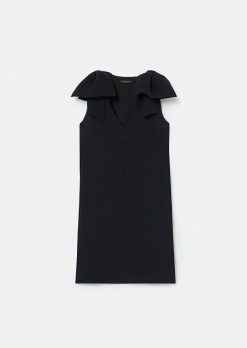 TARA JARMON Remarquable Robe En Crepe Noir Wholesale