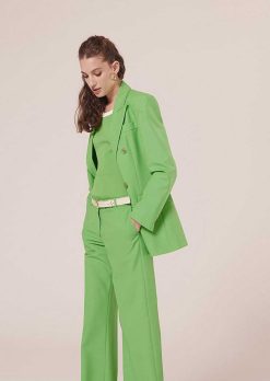 TARA JARMON Veste De Costume En Laine Froide Vert Viola New