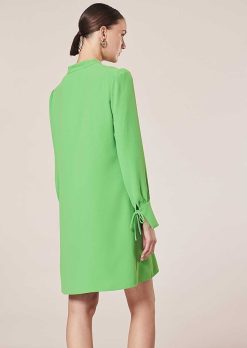 TARA JARMON Robe En Crepe Vert Radiance Hot