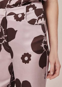 TARA JARMON Pantalon Imprime Fleurs Violettes Prosper Wholesale