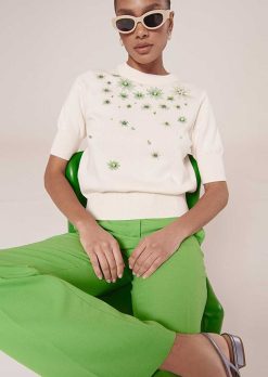 TARA JARMON Pantalon En Laine Froide Peter Green Clearance