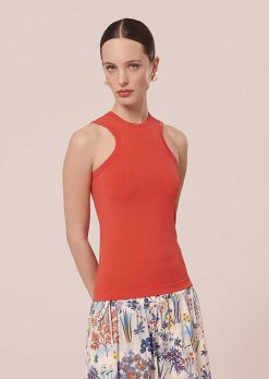 TARA JARMON Haut En Tricot Irise Corail Paige Clearance