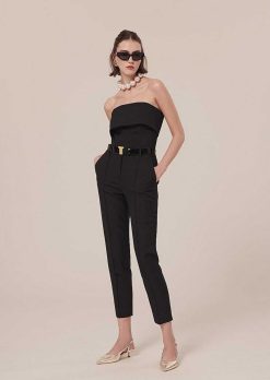 TARA JARMON Pantalon En Laine Froide Noir Pascal Online