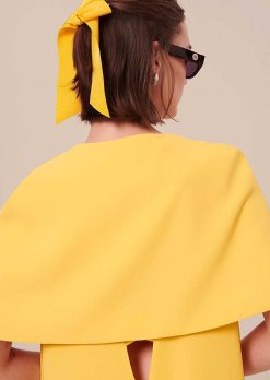 TARA JARMON Cape En Crepe Jaune Valentina Online