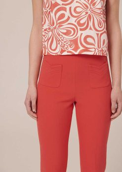 TARA JARMON Pantalon En Toile Double Phoenix Corail New