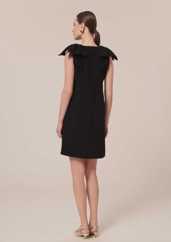 TARA JARMON Remarquable Robe En Crepe Noir Wholesale