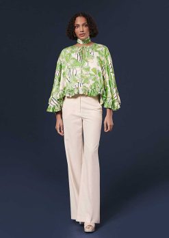 TARA JARMON Cape A Imprime Floral Vert Verone Online