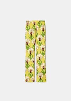 TARA JARMON Pantalon Imprime Fleurs Jaunes Paivan Wholesale