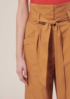 TARA JARMON Pantalon En Popeline Marron Pyla Wholesale