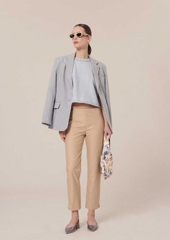 TARA JARMON Pantalon En Coton Beige Pablo Wholesale