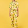 TARA JARMON Thadea Haut Imprime Fleurs Jaunes Hot