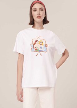 TARA JARMON T-Shirt Taradolls Blanc En Double Jersey New