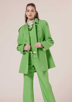 TARA JARMON Manteau Marnie En Double Coton Vert Hot