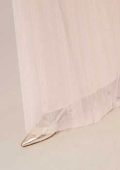 TARA JARMON Jupe Juliette En Tulle Plisse Ecru Clearance