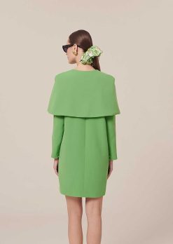 TARA JARMON Cape En Crepe Verte Valentina Clearance