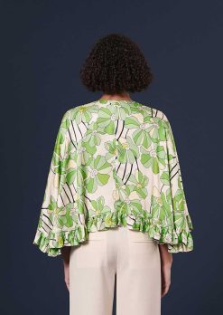 TARA JARMON Cape A Imprime Floral Vert Verone Online