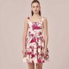 TARA JARMON Robe Romanne Ecru Imprime Floral Hot