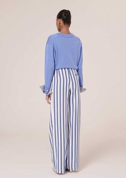 TARA JARMON Pantalon Raye Bleu Parigi Wholesale
