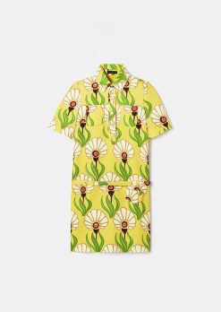 TARA JARMON Robe Rivage Imprime Fleurs Jaunes Online