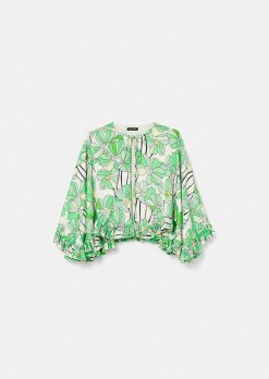 TARA JARMON Cape A Imprime Floral Vert Verone Online